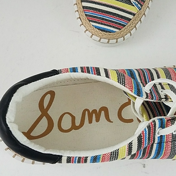 NWOT Sam Edelman striped canvas sneakers sz 9.5. - Picture 3 of 5